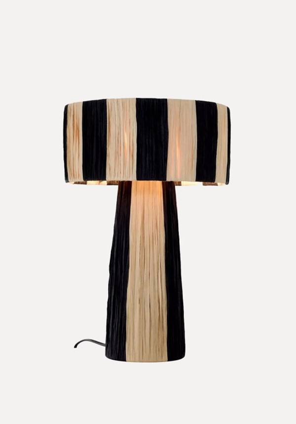 Stripe Raffia Table Lamp 