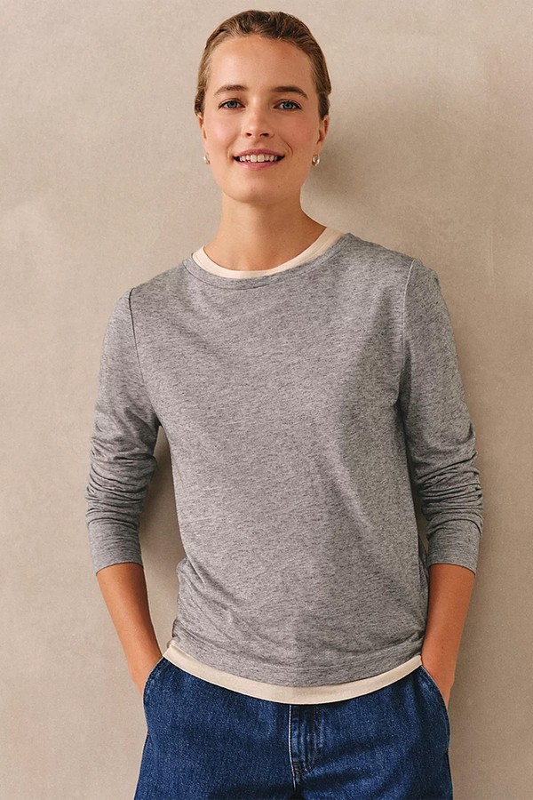 x from Wool Blend Double Layer Jersey Top, £79 | The White Company