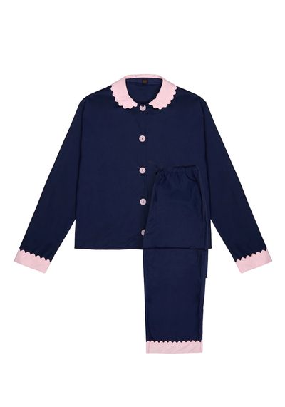 Navy Cotton Pyjama Set from Sarah Brown London