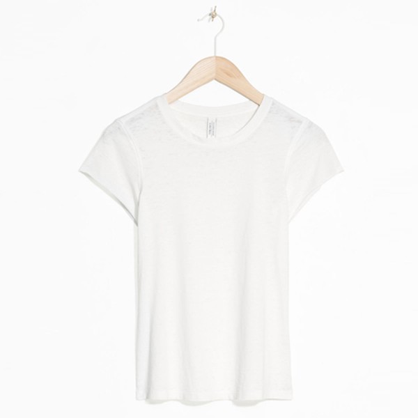 Cotton Blend Fitted Tee from & Other Stories