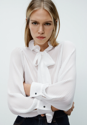 Blouse With Pleated Sleeves, £27.99 | Zara