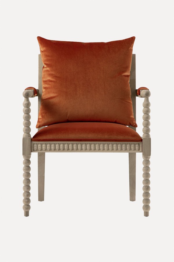 Hemingford Velvet Bobbin Armchair from Daals