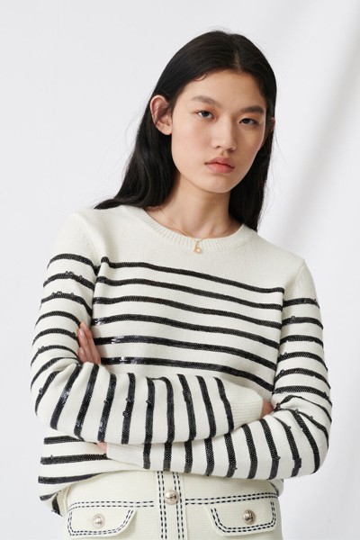 Breton Jumper With Sequins from Maje