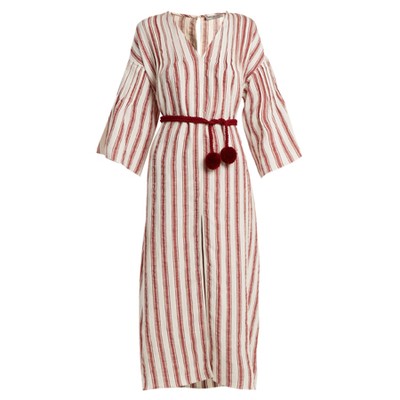 Striped Linen and Cotton Blend Dress from Three Graces London