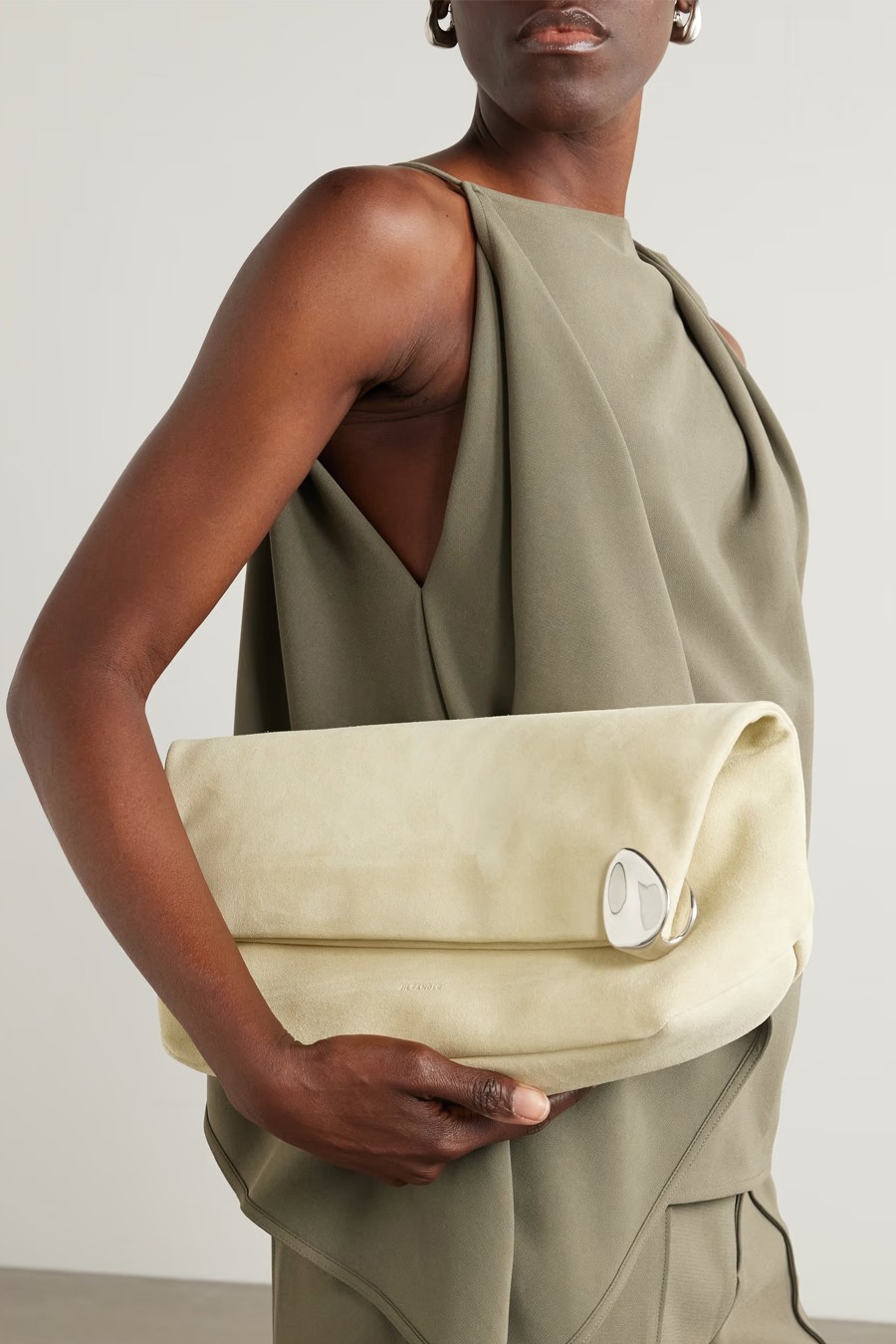 Embellished Suede Clutch from JIL SANDER