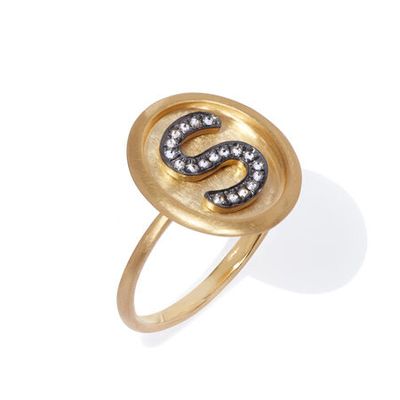 18ct Gold Diamond Initial S Ring