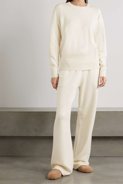 Carmel Silk & Cashmere-Blend Sweatshirt & Track Pants Set from Olivia Von Halle