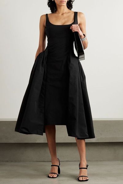 Vezile Pleated Faille Midi Dress from 16Arlington