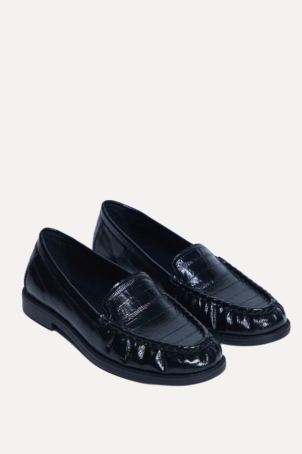 Coby Ruched Toe Croc Loafer 