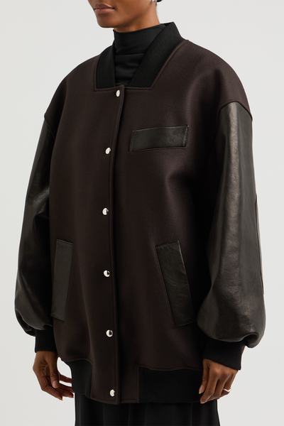 Spencer Leather & Wool-Blend Bomber Jacket from Khaite