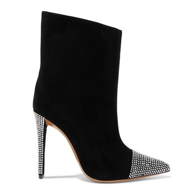 Christie Crystal-Embellished Suede Ankle Boots from Alexandre Vauthier