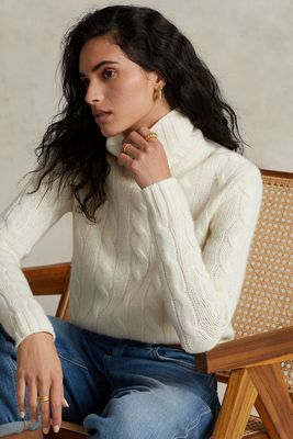 Cable-Knit Cashmere Roll Neck