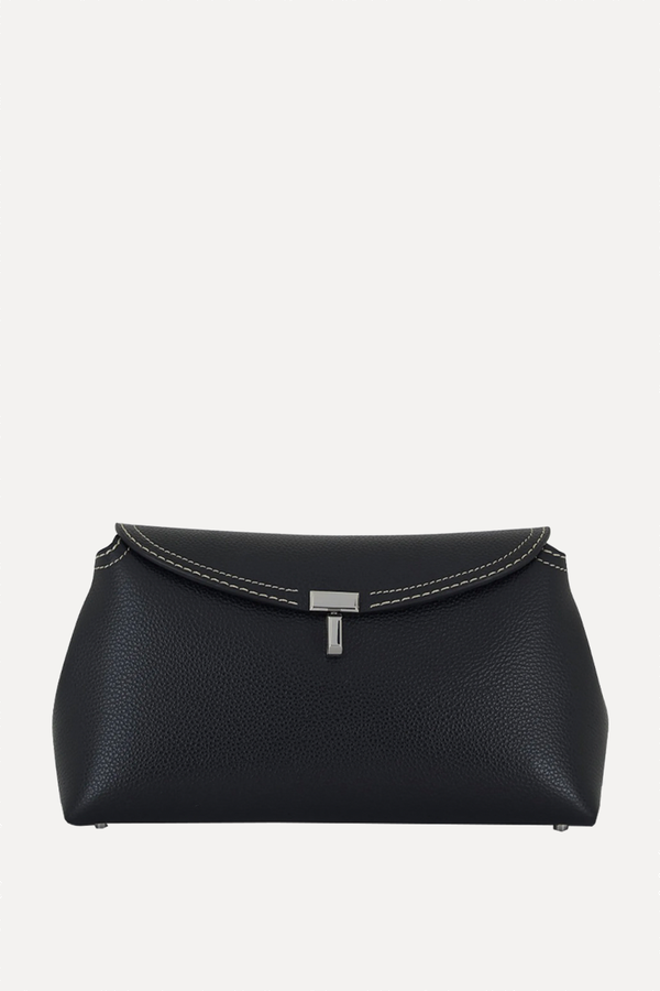 T-Lock Textured-Leather Clutch from Toteme