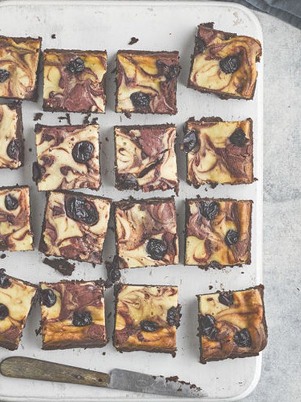 Black Forest Beetroot Brownies With A Cheesecake Swirl