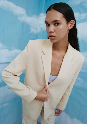 Straight Blazer With Pockets