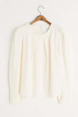 Pintuck Crew Neck Blouse