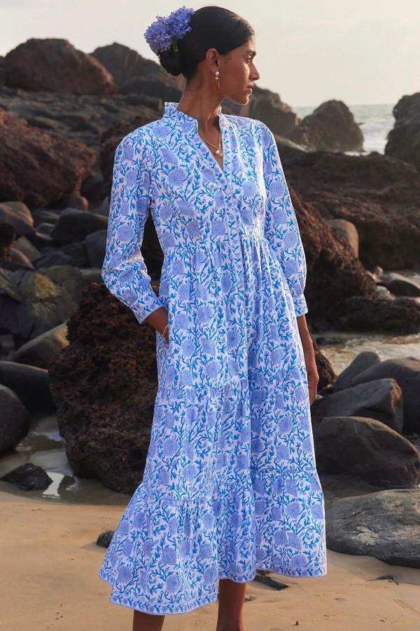 Cobalt Jaal Kerala Dress from Pink City Prints