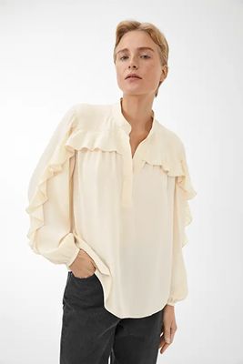 High-Neck Frill Blouse from Arket