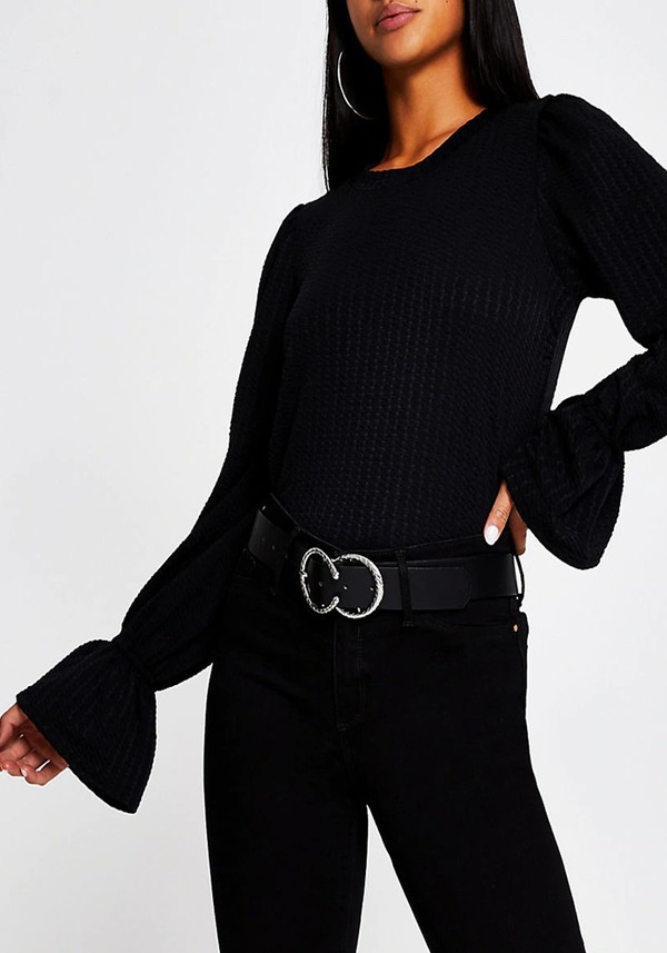 Puff Sleeve Crew Neck Top