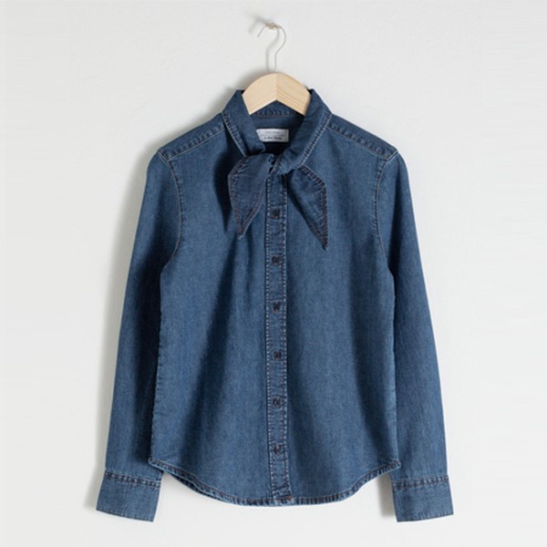 Organic Cotton Denim Tie Shirt from & Other Stories