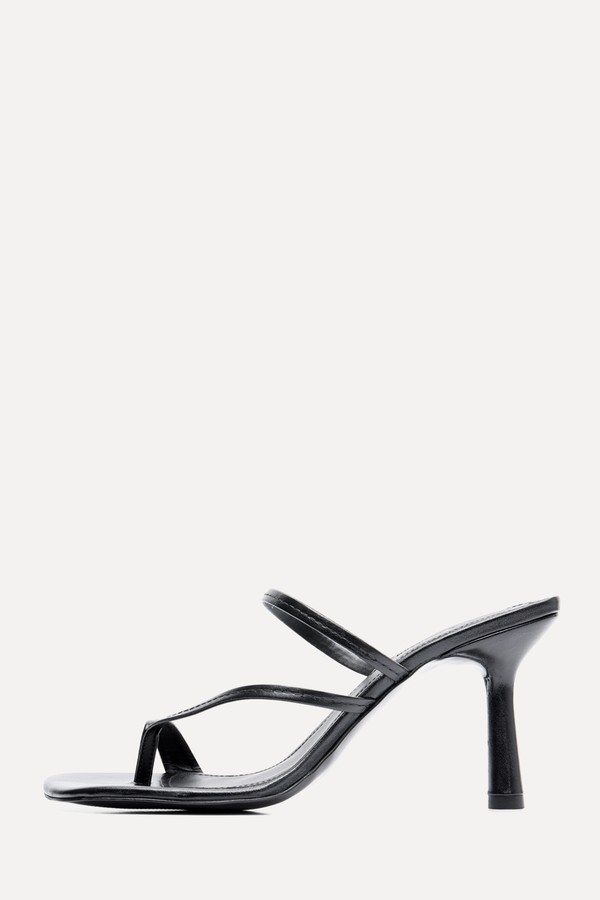 Heeled Leather Sandals With Straps