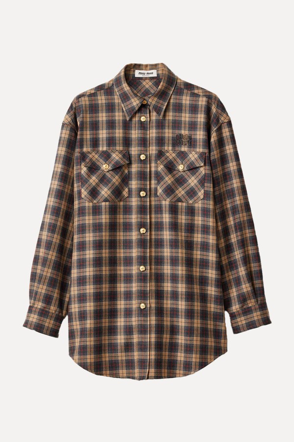 Wool Tartan Shirt from Miu Miu 