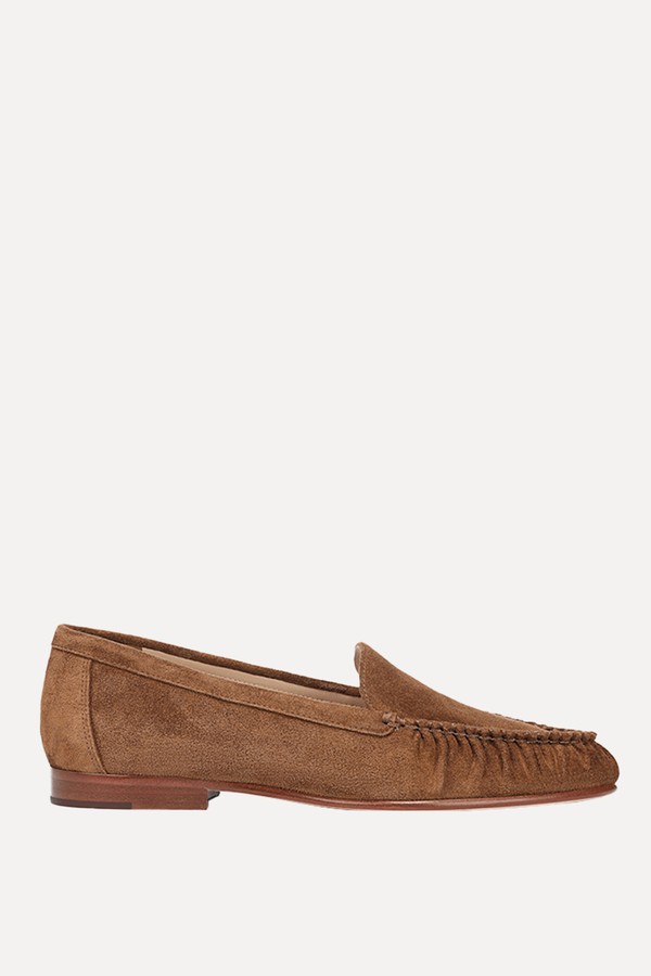 Prilla Suede Low-Heel Loafers from Veronica Beard