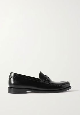 Logo Embellished Leather Loafers from Saint Laurent