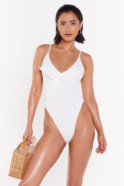 Beach More Ruffle Ribbed Swimsuit
