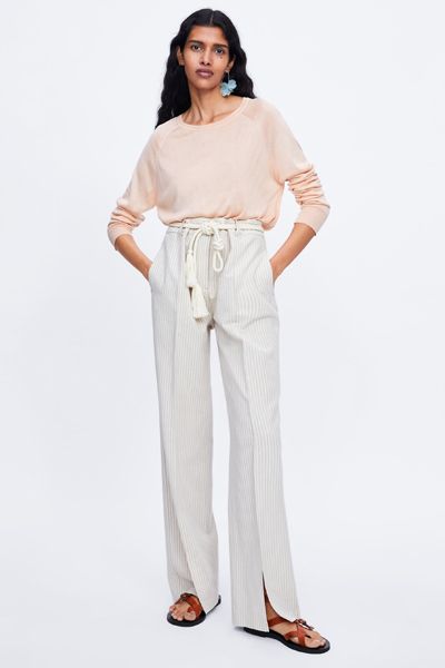 Striped Drawstring Trousers from Zara