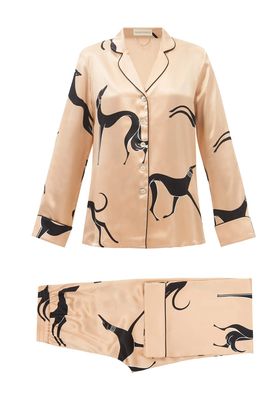 Lila Cadence-Print Silk-Satin Pyjamas from Olivia Von Halle