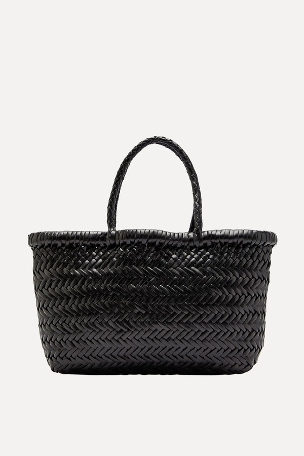 Mini Flat Gora Woven Leather Top Handle Bag from DRAGON DIFFUSION