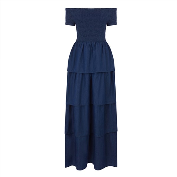 Shrimps Tier Denim Maxi Dress
