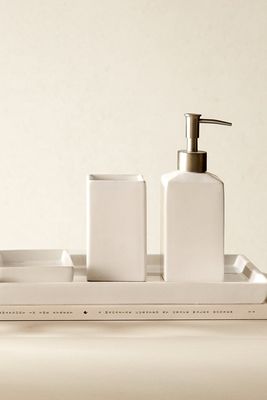 White Earthenware Bathroom Set from Zara