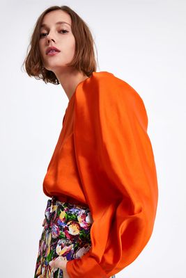 Blouse with Voluminous Sleeves from Zara