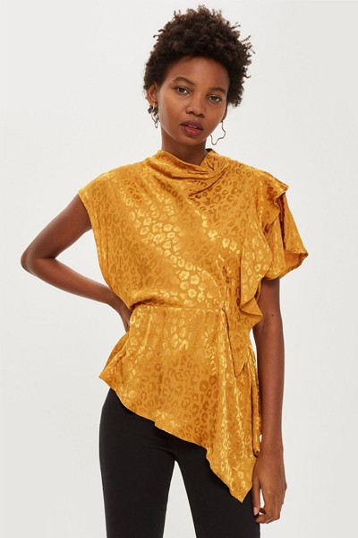 Jacquard Drape Blouse from Topshop