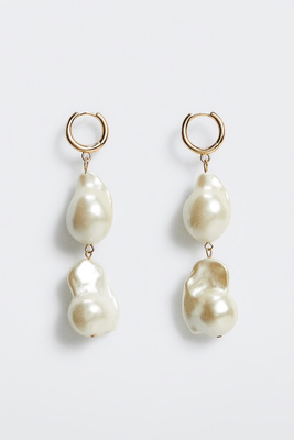 Double Pearl Earrings from Mango