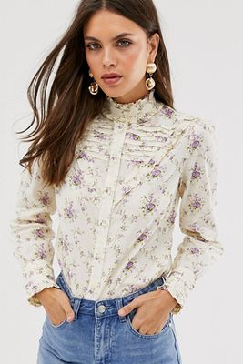 Long Sleeve Shirt With Ruffle Detail from ASOS