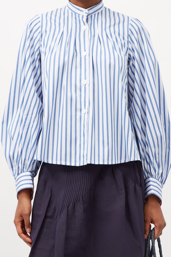  Yana Striped Cotton-Twill Blouse from Thierry Colson