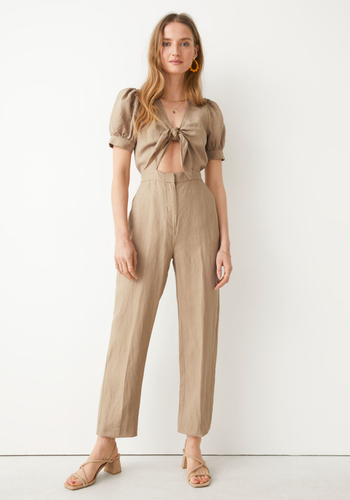 Tie Knot Linen Jumpsuit