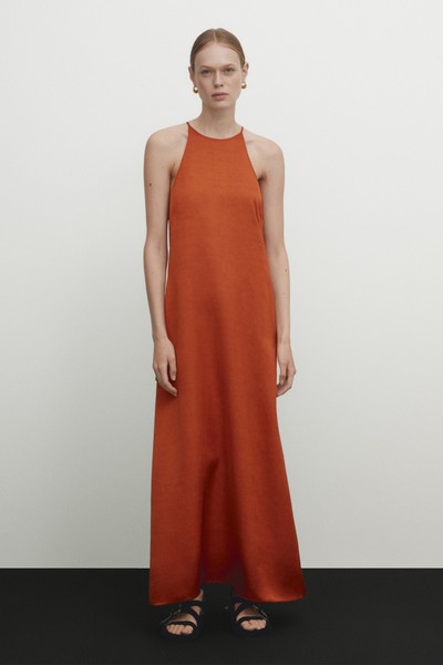 Satin Halter Dress from Massimo Dutti