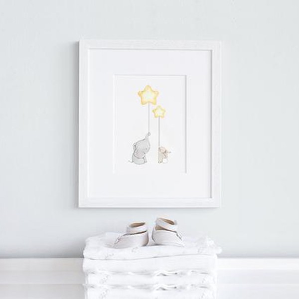 Elephant & Rabbit Nursery Art from Daisy and Bump