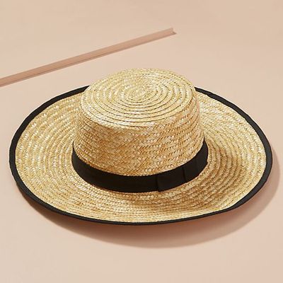 Terrie Straw Boater Hat from Anthropologie