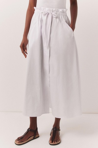 Organic Cotton Poplin Drawstring Waist Skirt