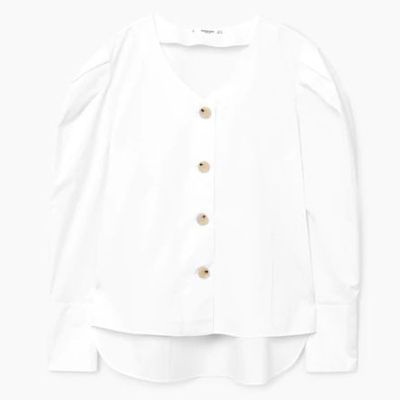 Puff Sleeves Poplin Shirt