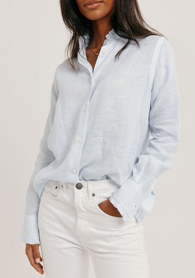 Lifton Sky Ruffle Linen Shirt