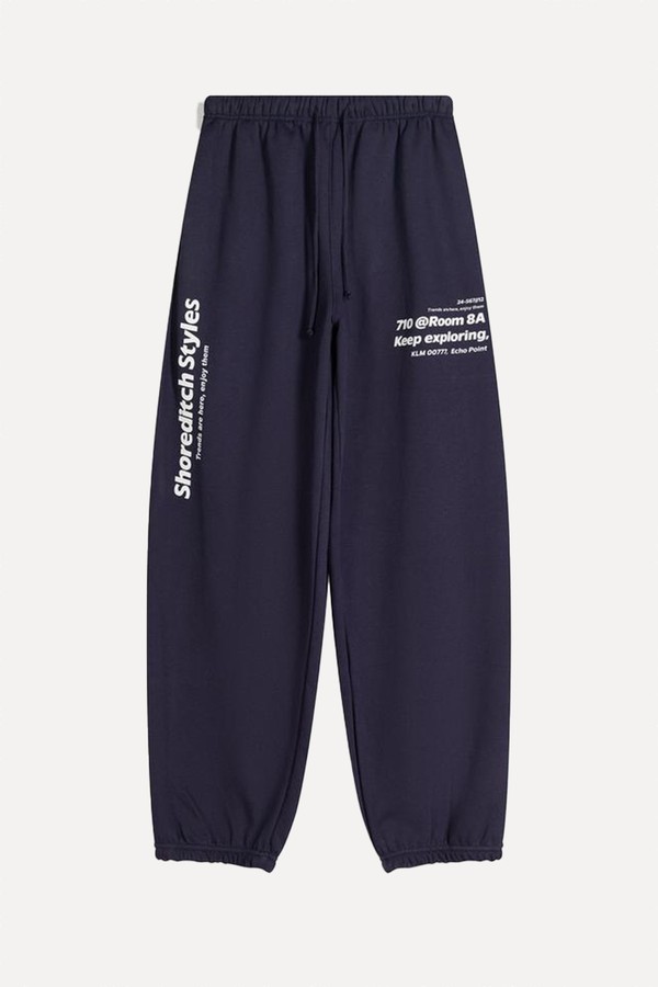Printed Plush Joggers from Bershka