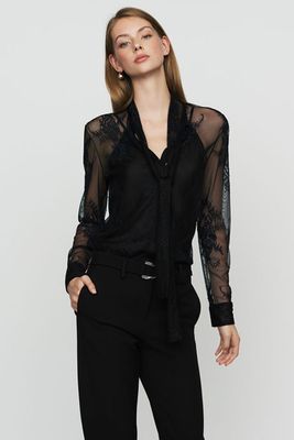 Lavalier Shirt In Lace from Maje