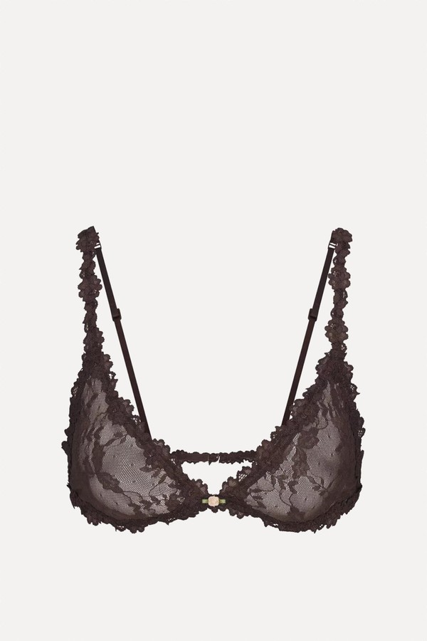 Triangle Embroidered Stretch-Lace Bralette from Skims