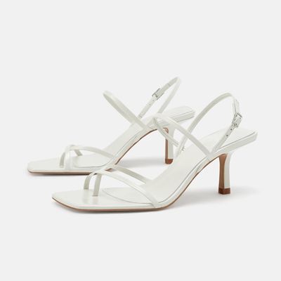 Mid-Heel Strappy Leather Sandals from Zara